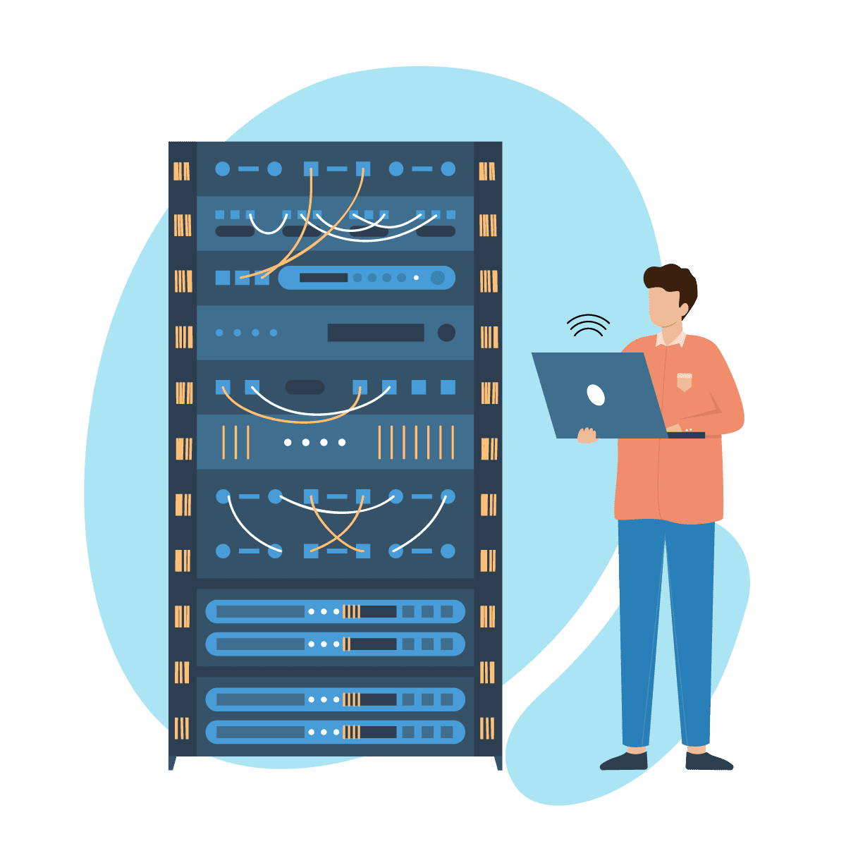 Internet connectivity cartoon illustration