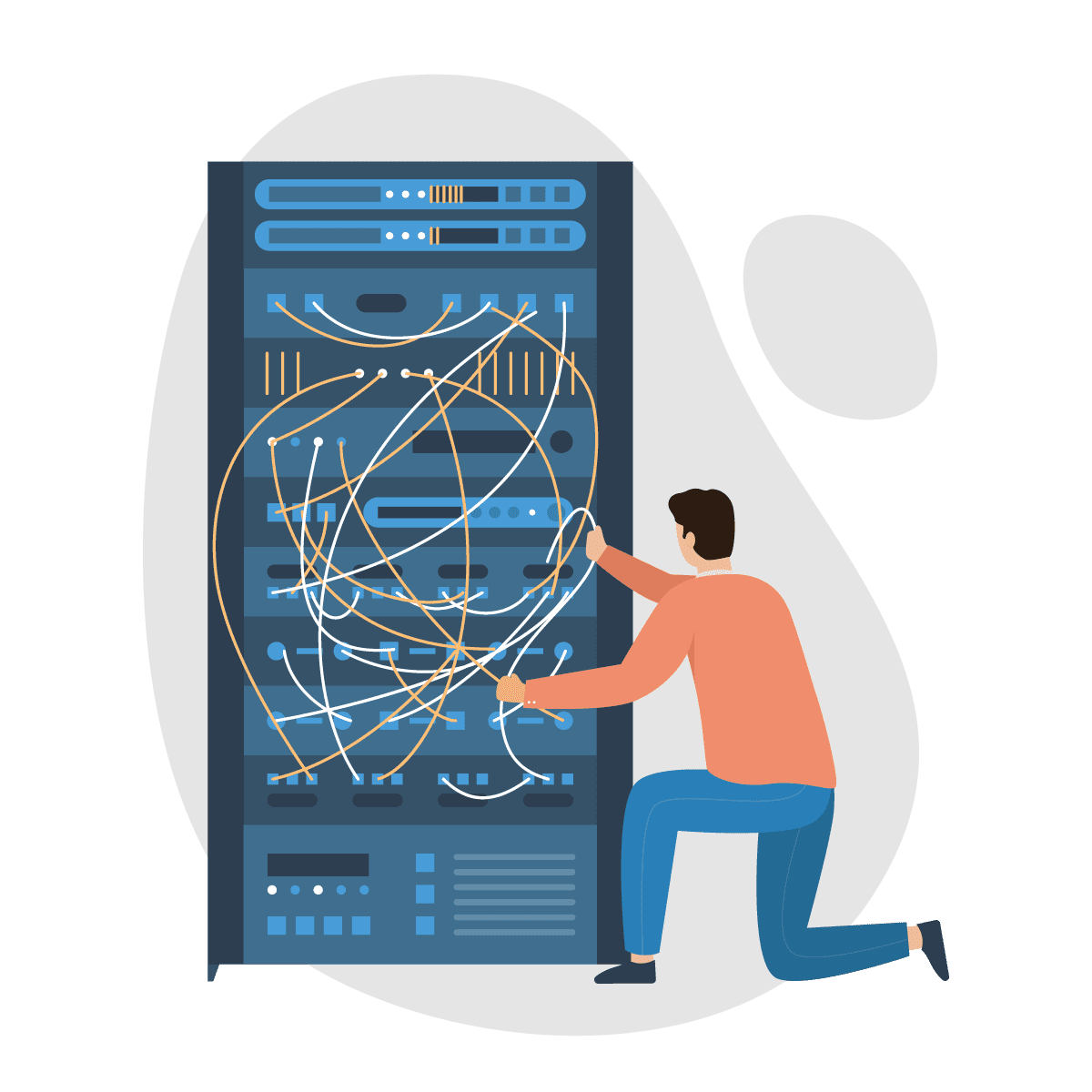 server maintenance cartoon illustration